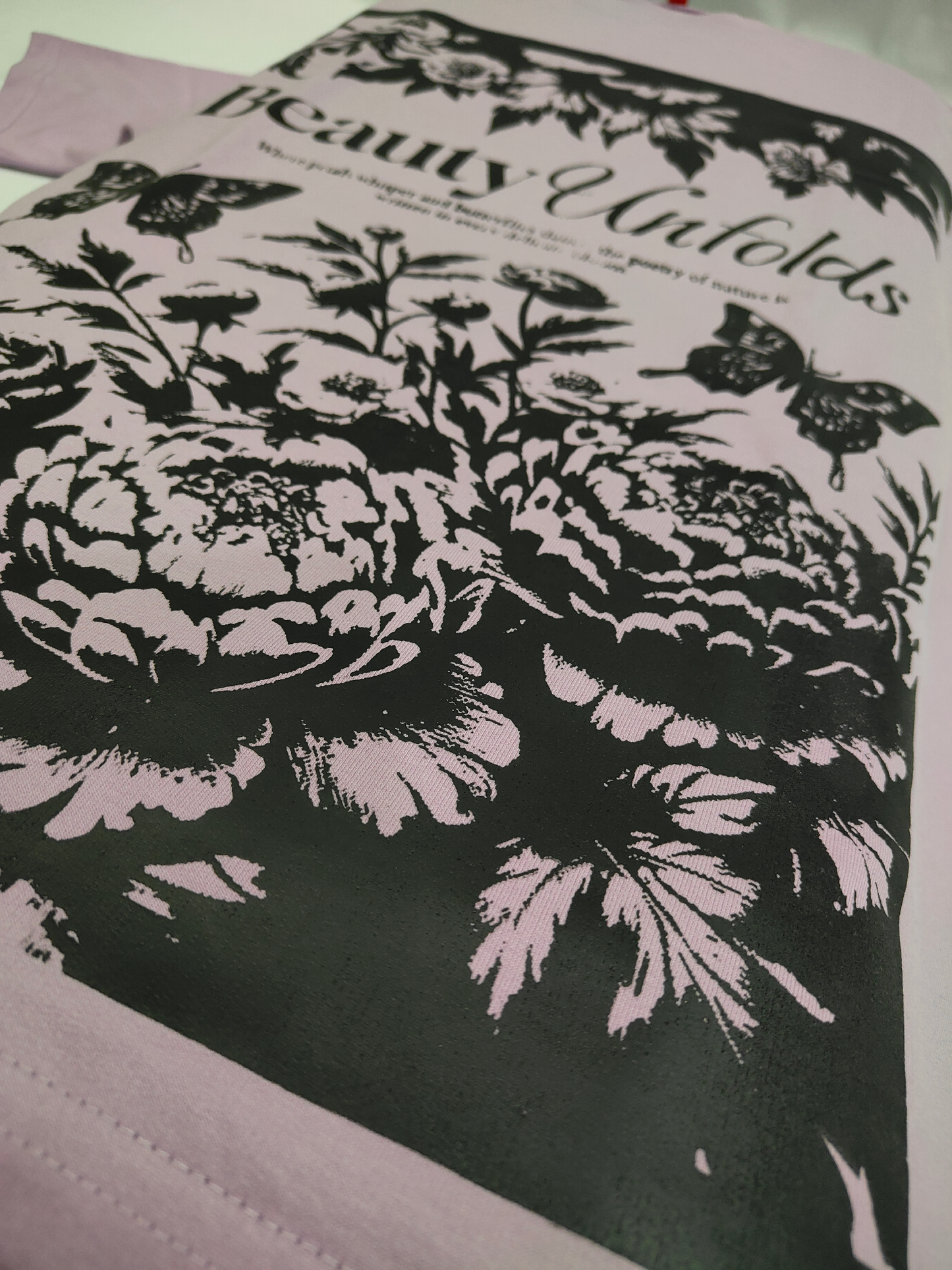 Beauty Unfolds, Oversized drop shoulders T-shirt, 100% premium cotton.