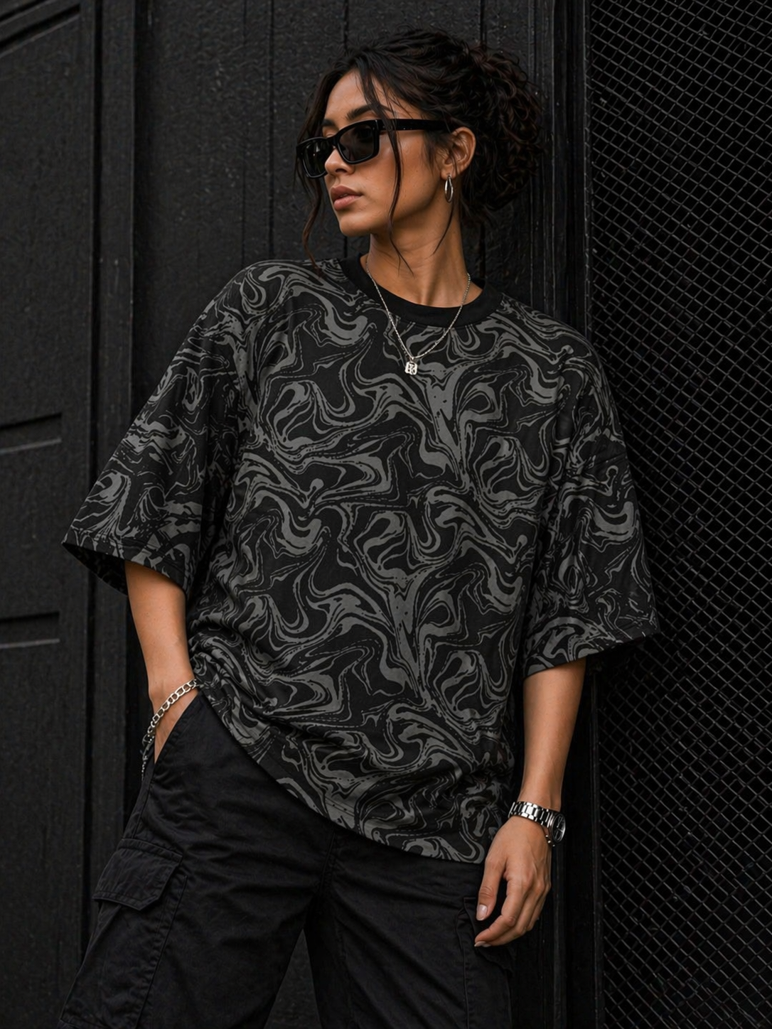 Camou – Oversized Drop Shoulder T-Shirt