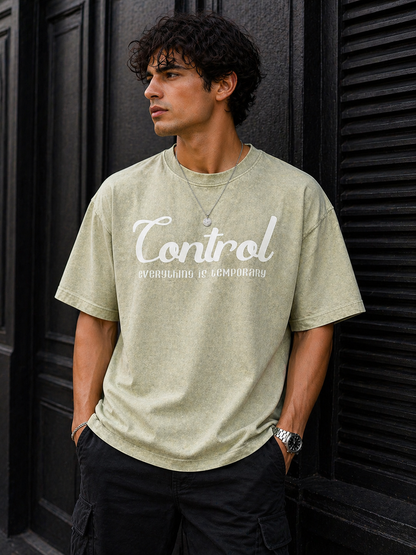 Control Everything Is Temporary – Oversized Drop Shoulder T-Shirt