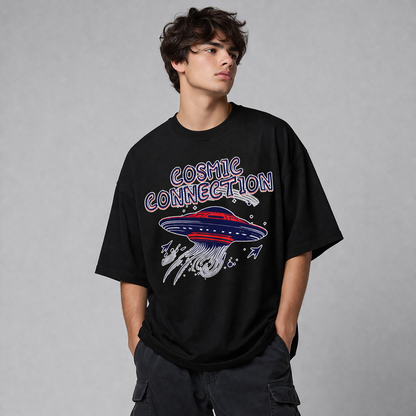 Cosmic Connection – Oversized Drop Shoulder T-Shirt