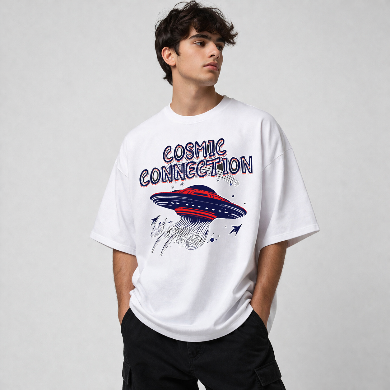 Cosmic Connection – Oversized Drop Shoulder T-Shirt