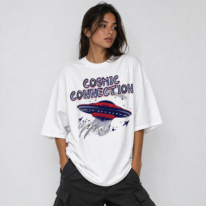 Cosmic Connection – Oversized Drop Shoulder T-Shirt