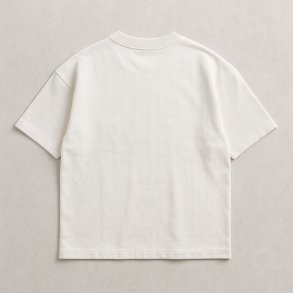 White, Oversized drop shoulders T-shirt, 100% premium cotton.