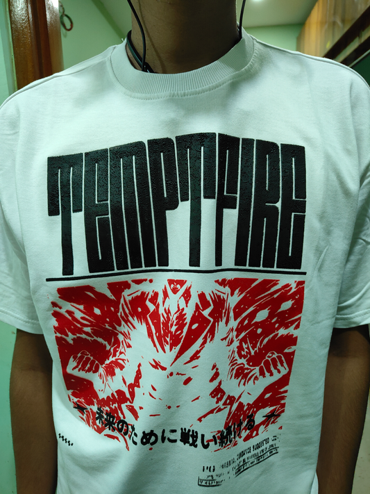 Temptfire, Oversized drop shoulders T-shirt, 100% premium cotton.