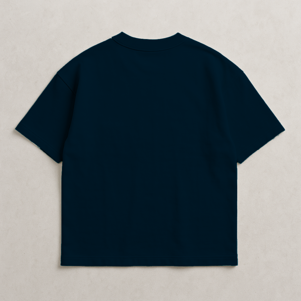 Navy, Oversized drop shoulders T-shirt, 100% premium cotton.