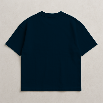 Navy, Oversized drop shoulders T-shirt, 100% premium cotton.