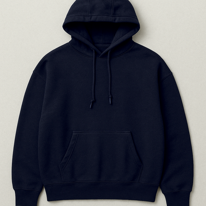 Navy, Oversized drop shoulders hoodie, 430 GSM.