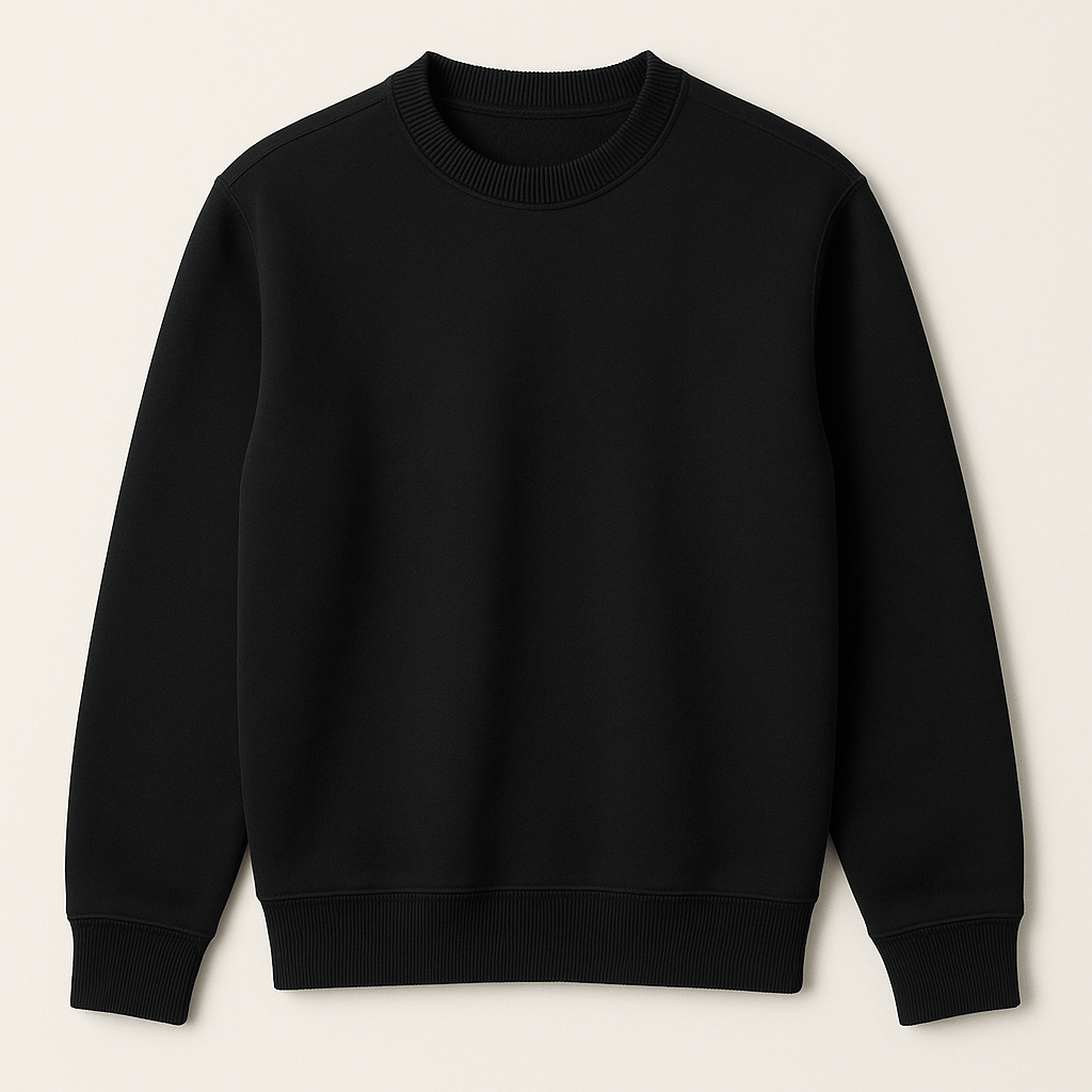 Drip black, regular fit sweatshirt, 320 GSM.