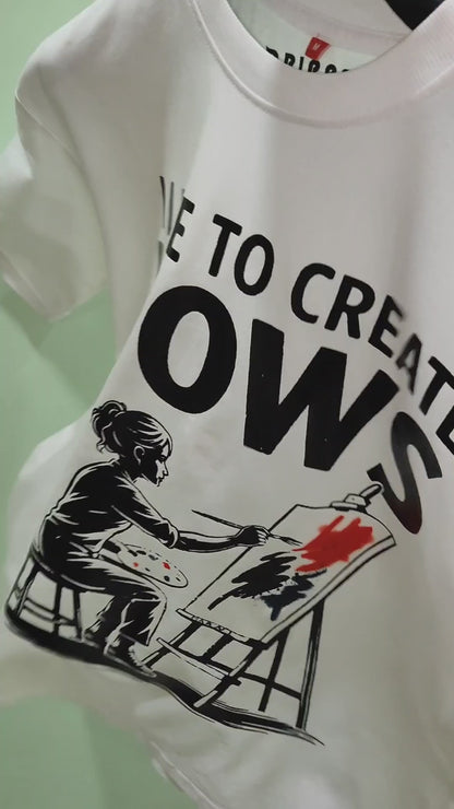 The Artist, Oversized drop shoulders T-shirt, 100% premium cotton.