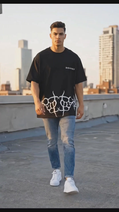 Caus, Oversized drop shoulders T-shirt, 100% premium cotton.